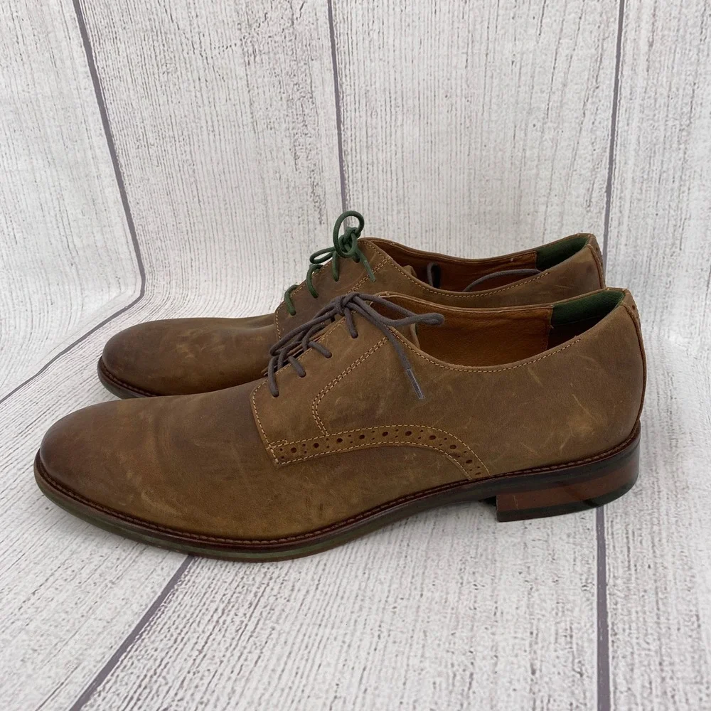 Johnston & Murphy Bostonian Oxford Shoes Mens 13 Brown Distressed Leather Brogue